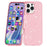 For iPhone 16 Pro Case Hard PC Soft TPU Glitter Phone Cover - Purple - Pink - 7