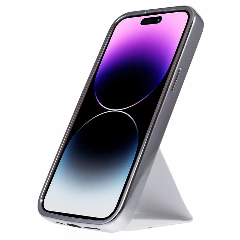 For iPhone 15 Pro Case Cute Pattern Kickstand Leather+TPU Electroplating Phone Cover - Graffiti Animals - 3