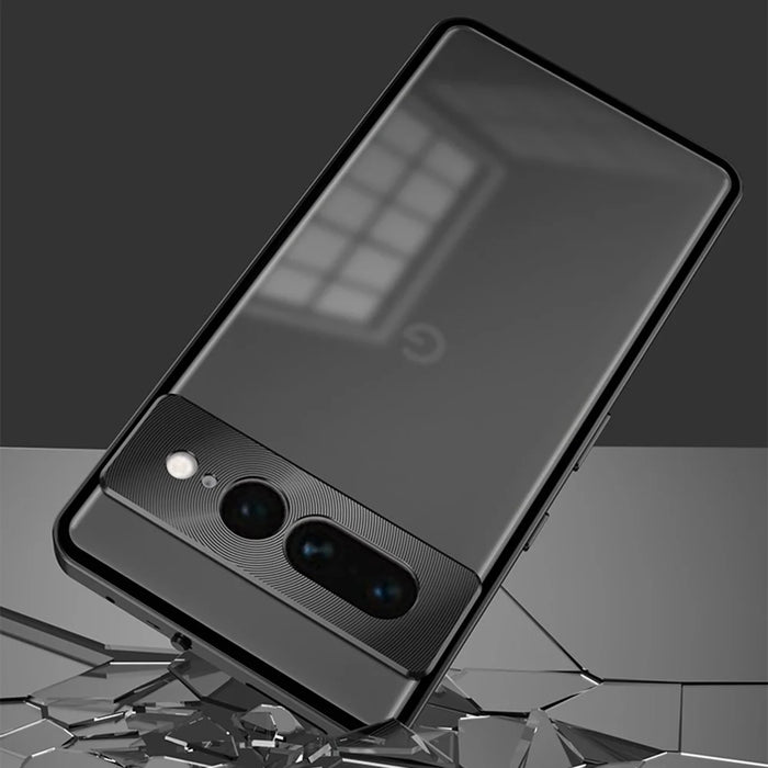For Google Pixel 7 5G Case Aluminium Alloy Frame Matte PC Cover with Pop-Up Snap Lock - Blue - 5
