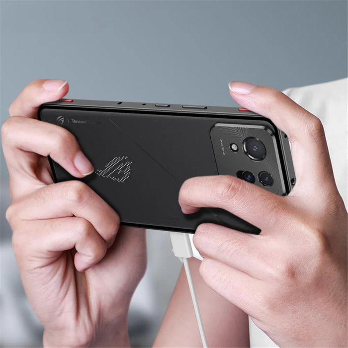 For Asus ROG Phone 8 5G / 8 Pro 5G Case Snap Lock Metal Frame PC Back Matte Phone Cover - Black - 5