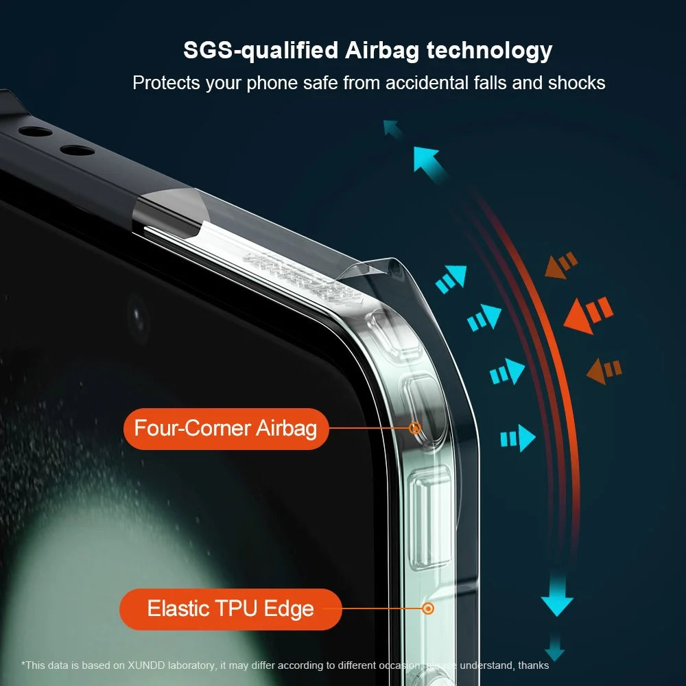 XUNDD For Samsung Galaxy Z Flip7 FE 5G / Z Flip6 5G Case TPU+Acrylic Hinge Phone Cover with Rear Small Screen Film - 2