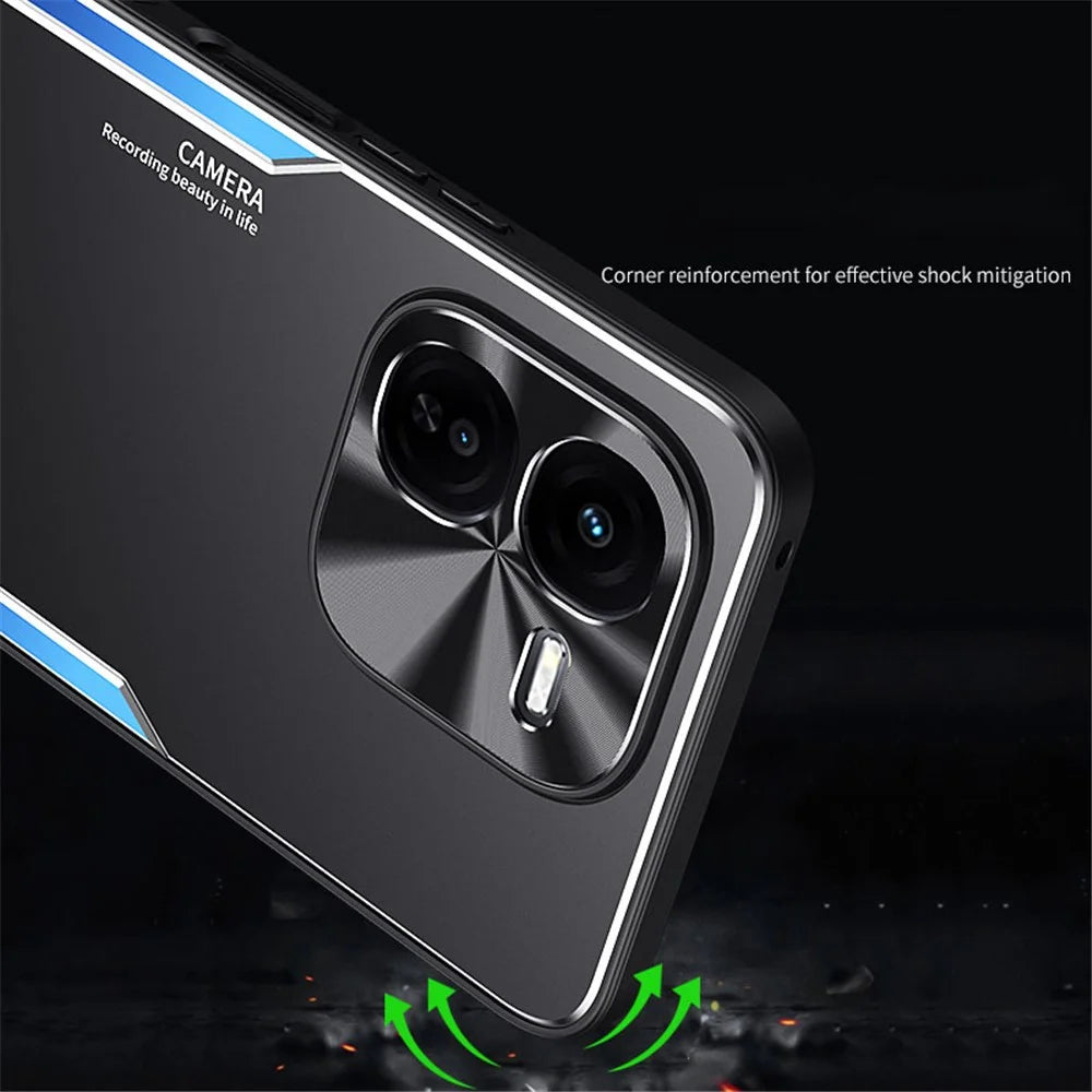 For vivo iQOO Z9x 5G   Case Aluminum Alloy + TPU Shockproof Phone Cover with Kickstand - Blue - 5