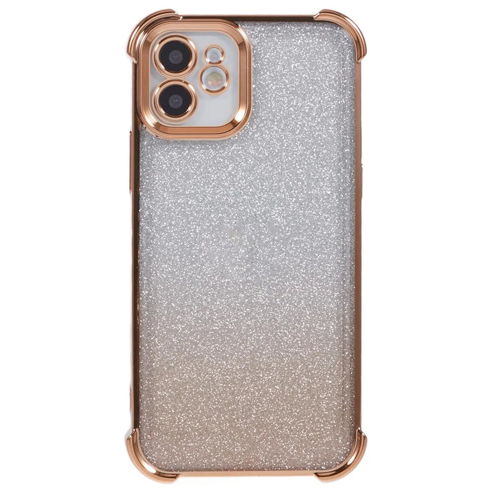 For iPhone 11 Mobile Phone Case Glitter Gradient Color Electroplating TPU Phone Cover - Gold - 1