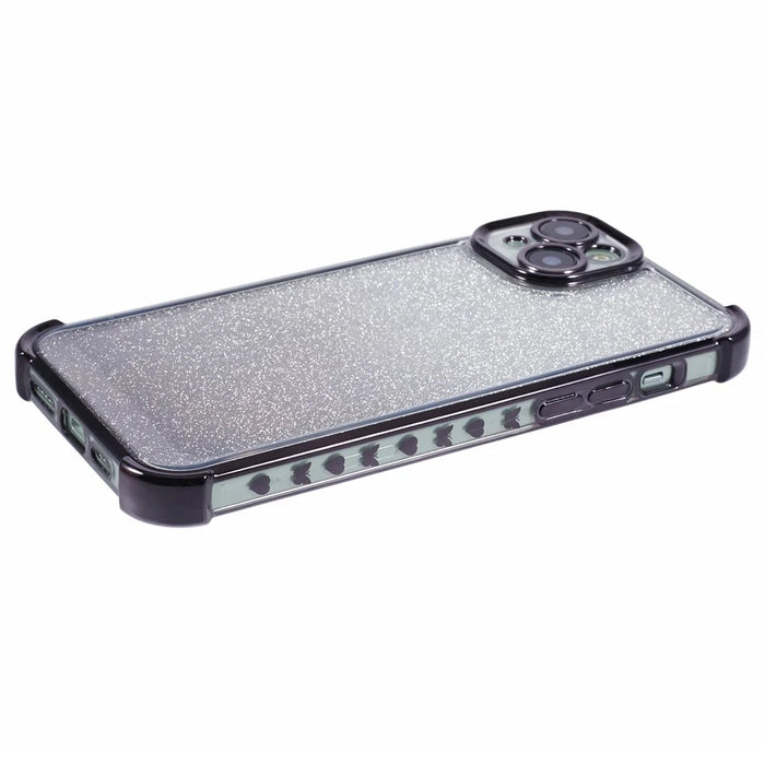 For iPhone 14 Plus Cell Phone Cover Glitter Gradient Electroplating Anti-Fall TPU Phone Case - Black - 5