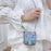 Phone Case for Samsung Galaxy Z Flip5 5G PC+PU Leather Phone Shell with Flower Decor +Shoulder Strap - Purple - 3