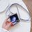 Phone Case for Samsung Galaxy Z Flip5 5G PC+PU Leather Phone Shell with Flower Decor +Shoulder Strap - Purple - 4