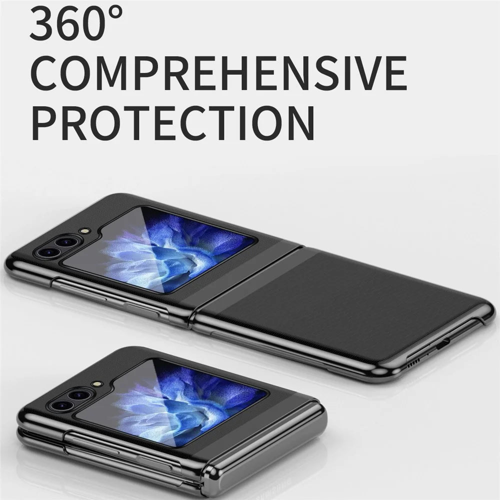 For Samsung Galaxy Z Flip7 FE 5G / Z Flip6 5G / Z Flip5 5G Case Clear PC Electroplating Hard Phone Cover - Black - 7