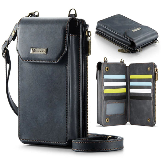 CASEME Me40 4.0-7.3 inch Vertical Phone Bag PU Leather RFID Blocking Crossbody Bag Handbag - Black - 1