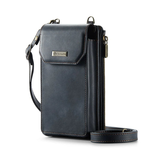CASEME Me40 4.0-7.3 inch Vertical Phone Bag PU Leather RFID Blocking Crossbody Bag Handbag - Black - 2