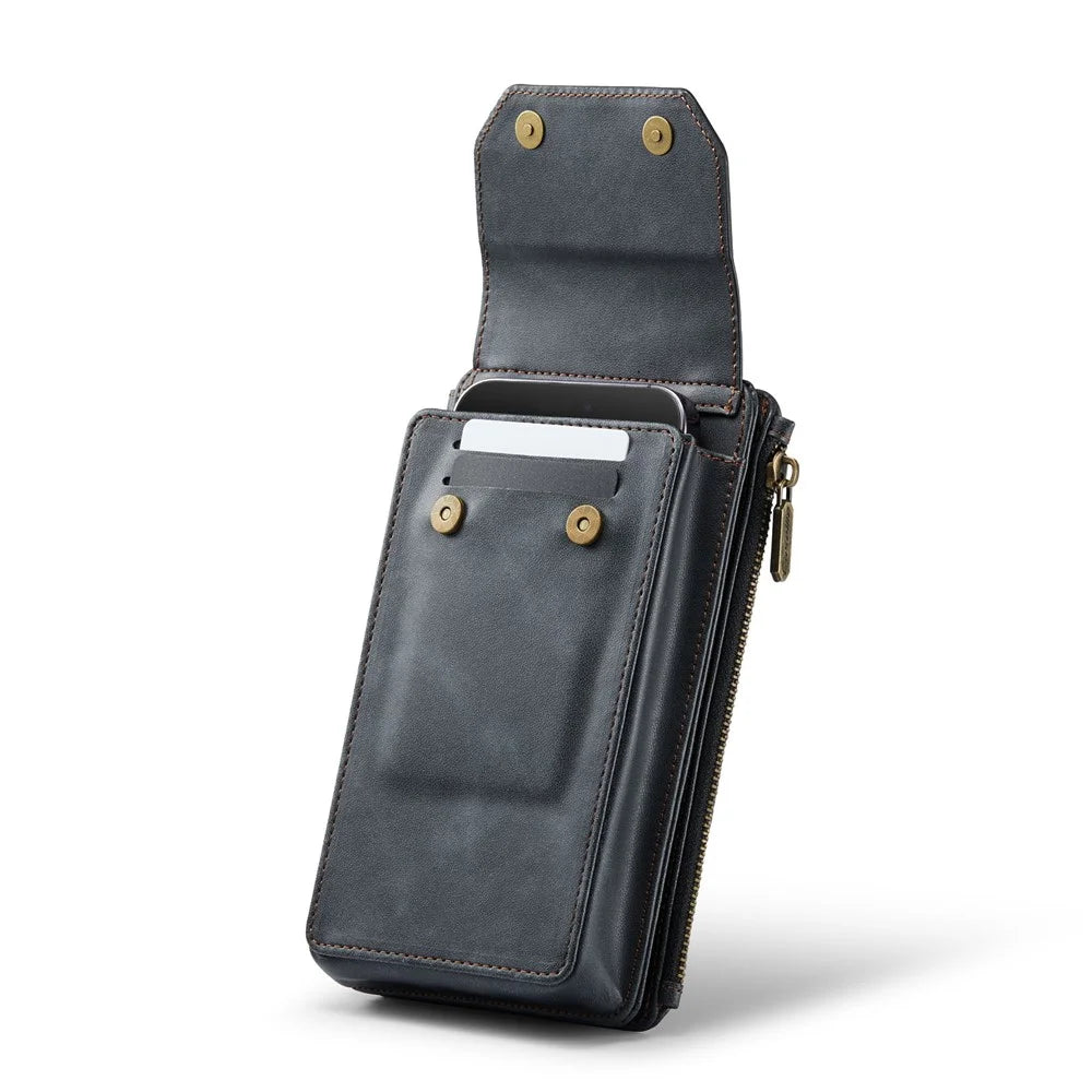 CASEME Me40 4.0-7.3 inch Vertical Phone Bag PU Leather RFID Blocking Crossbody Bag Handbag - Black - 3