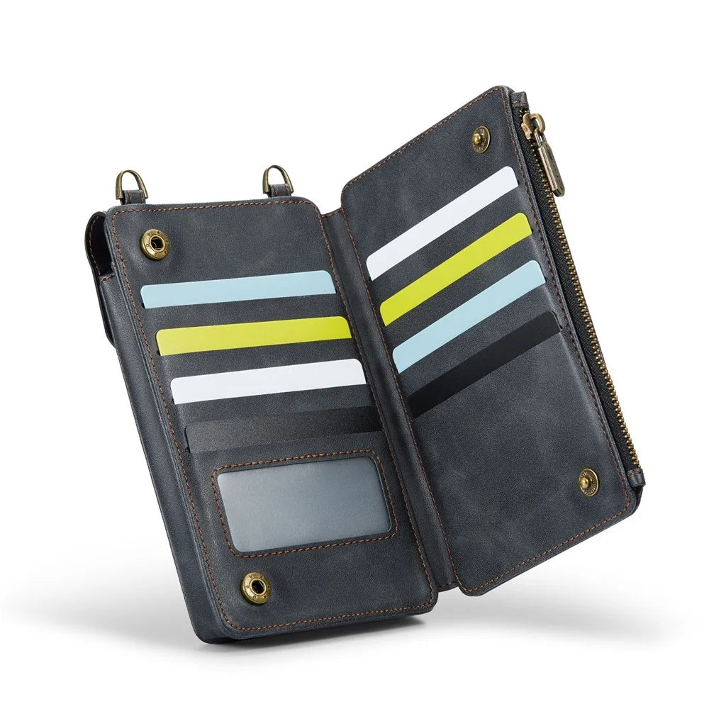 CASEME Me40 4.0-7.3 inch Vertical Phone Bag PU Leather RFID Blocking Crossbody Bag Handbag - Black - 4
