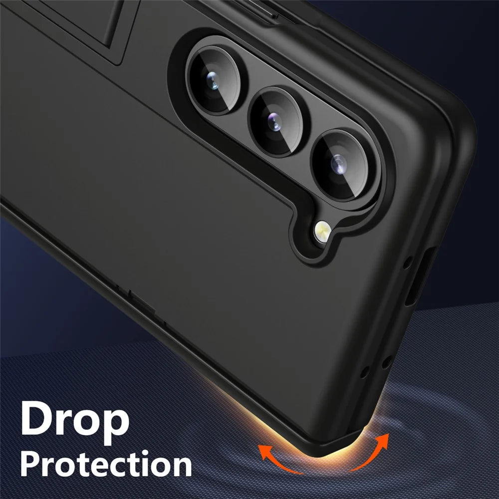 For Samsung Galaxy Z Fold6 5G Case Hard PC Anti-Drop Phone Cover with Kickstand - Black - 3