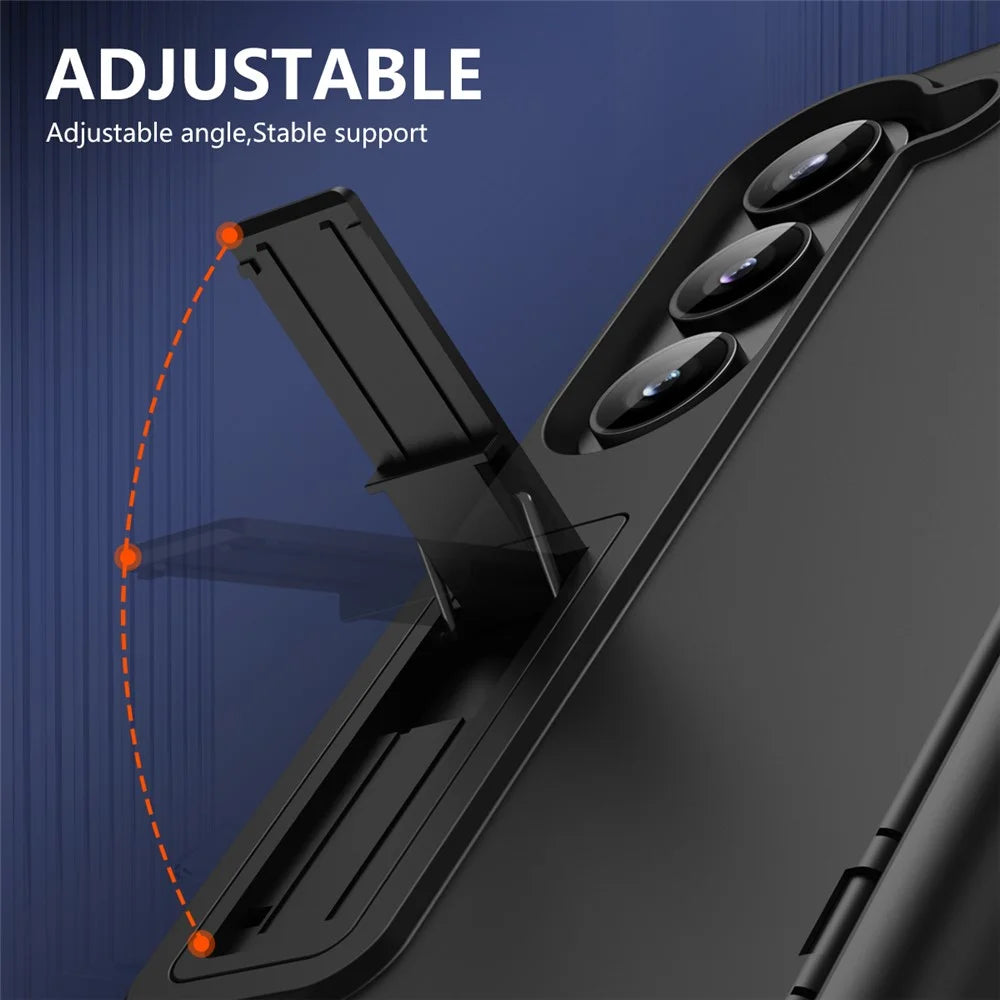 For Samsung Galaxy Z Fold6 5G Case Hard PC Anti-Drop Phone Cover with Kickstand - Black - 4