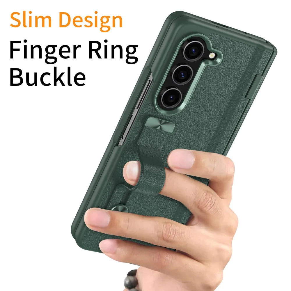 For Samsung Galaxy Z Fold6 5G Kickstand Case Anti-Drop Hard PC Phone Cover - Green - 6