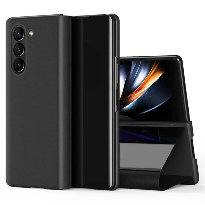 For Samsung Galaxy Z Fold6 5G Flip Leather Cover with Stand Full Body Protective Phone Case - Black - 1
