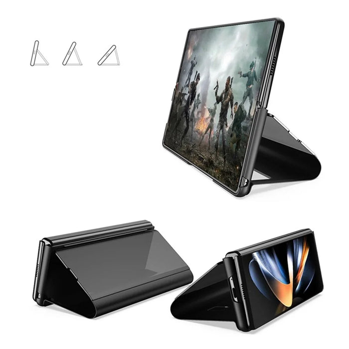 For Samsung Galaxy Z Fold6 5G Flip Leather Cover with Stand Full Body Protective Phone Case - Black - 4