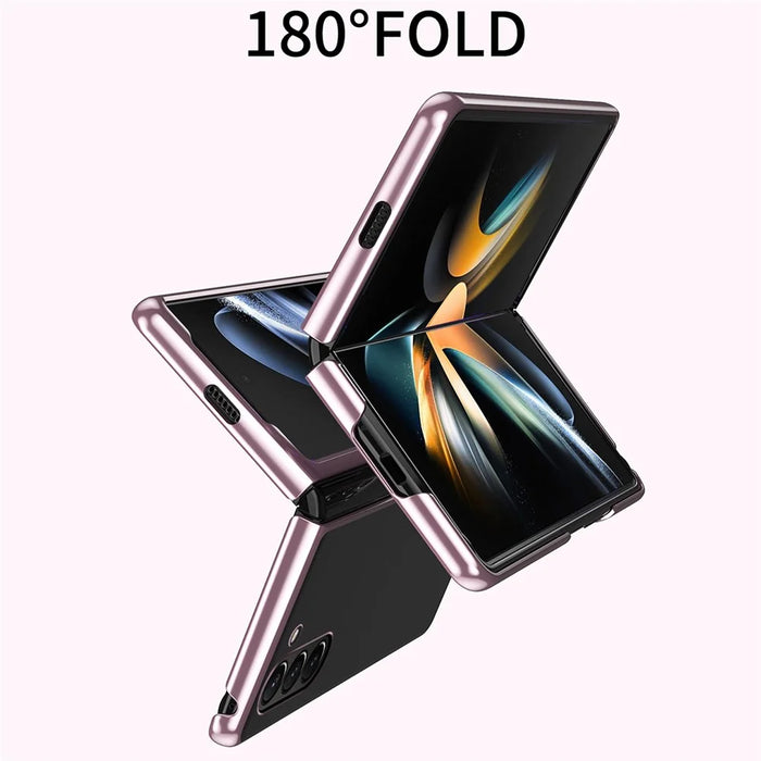 For Samsung Galaxy Z Fold6 5G Case Clear PC Electroplating Hard Phone Cover - Rose Gold - 5