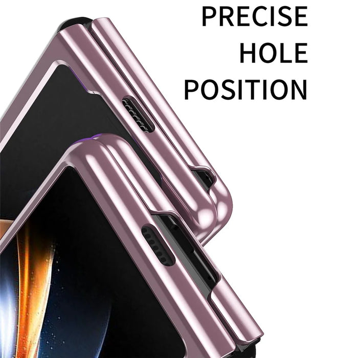 For Samsung Galaxy Z Fold6 5G Case Clear PC Electroplating Hard Phone Cover - Rose Gold - 6