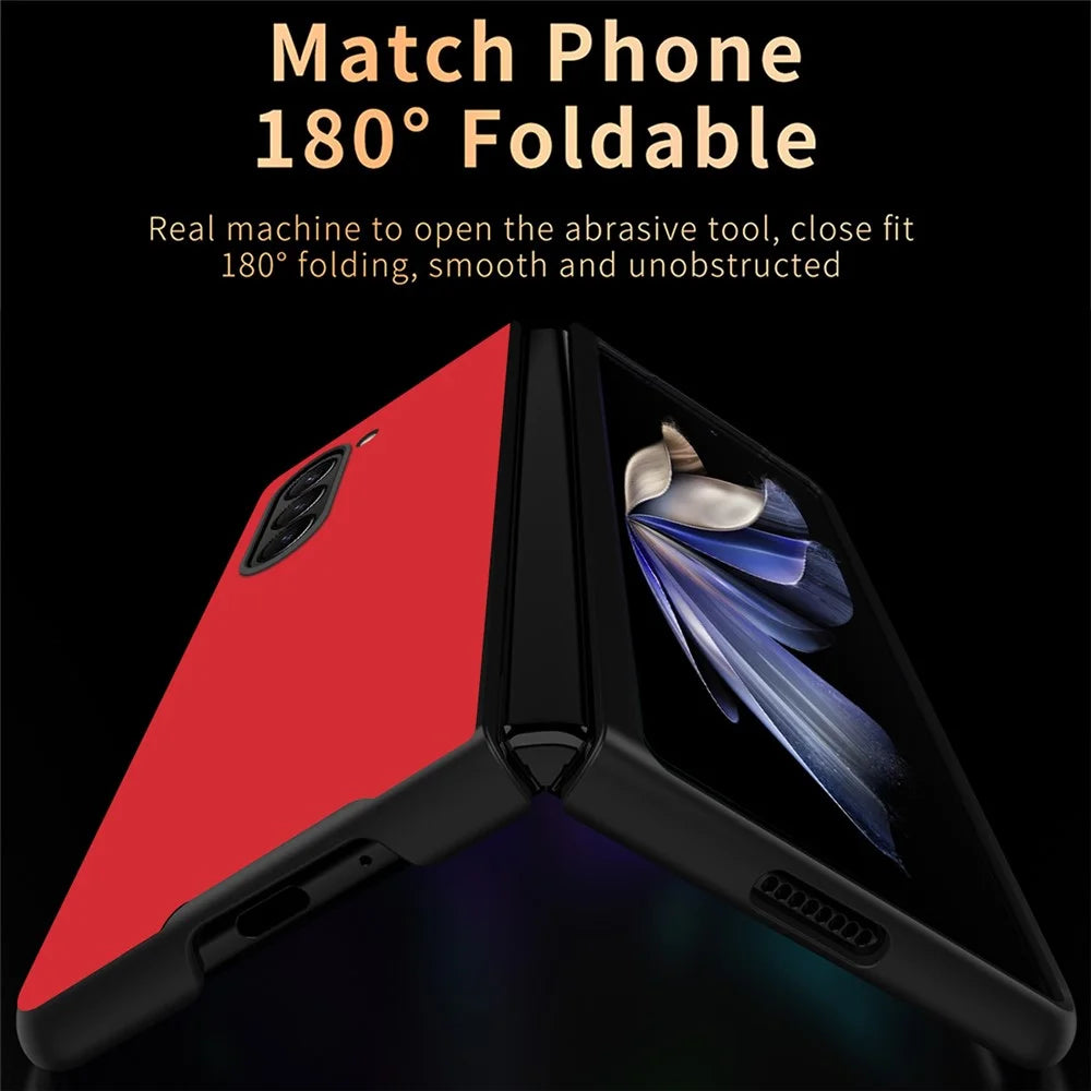 For Samsung Galaxy Z Fold6 5G Case Litchi Texture PU Leather Coated PC Phone Cover - Black - 6