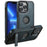 SUTENI G2 For iPhone 13 Pro Max Case Waxy Texture Leather Magnetic Back Cover Kickstand - Blue - 1