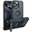 SUTENI G2 For iPhone 14 Pro Max Magnetic Case Waxy Texture Kickstand PU+TPU Phone Cover - Black - 1