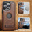 SUTENI G2 For iPhone 15 Pro Magnetic Case Litchi Texture Leather+TPU Cover with Kickstand - Brown - 5
