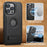 SUTENI G2 For iPhone 15 Pro Max Magnetic Case Waxy Texture Leather + TPU Phone Cover - Black - 5