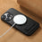 SUTENI G2 For iPhone 15 Pro Max Magnetic Case Waxy Texture Leather + TPU Phone Cover - Black - 6