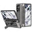 For Samsung Galaxy Z Fold6 5G Kickstand Phone Case PC Folding Cover with Tempered Glass Film + Stylus Pen - Black - 1