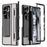 For Samsung Galaxy Z Fold6 5G Kickstand Phone Case PC Folding Cover with Tempered Glass Film + Stylus Pen - Black - 2