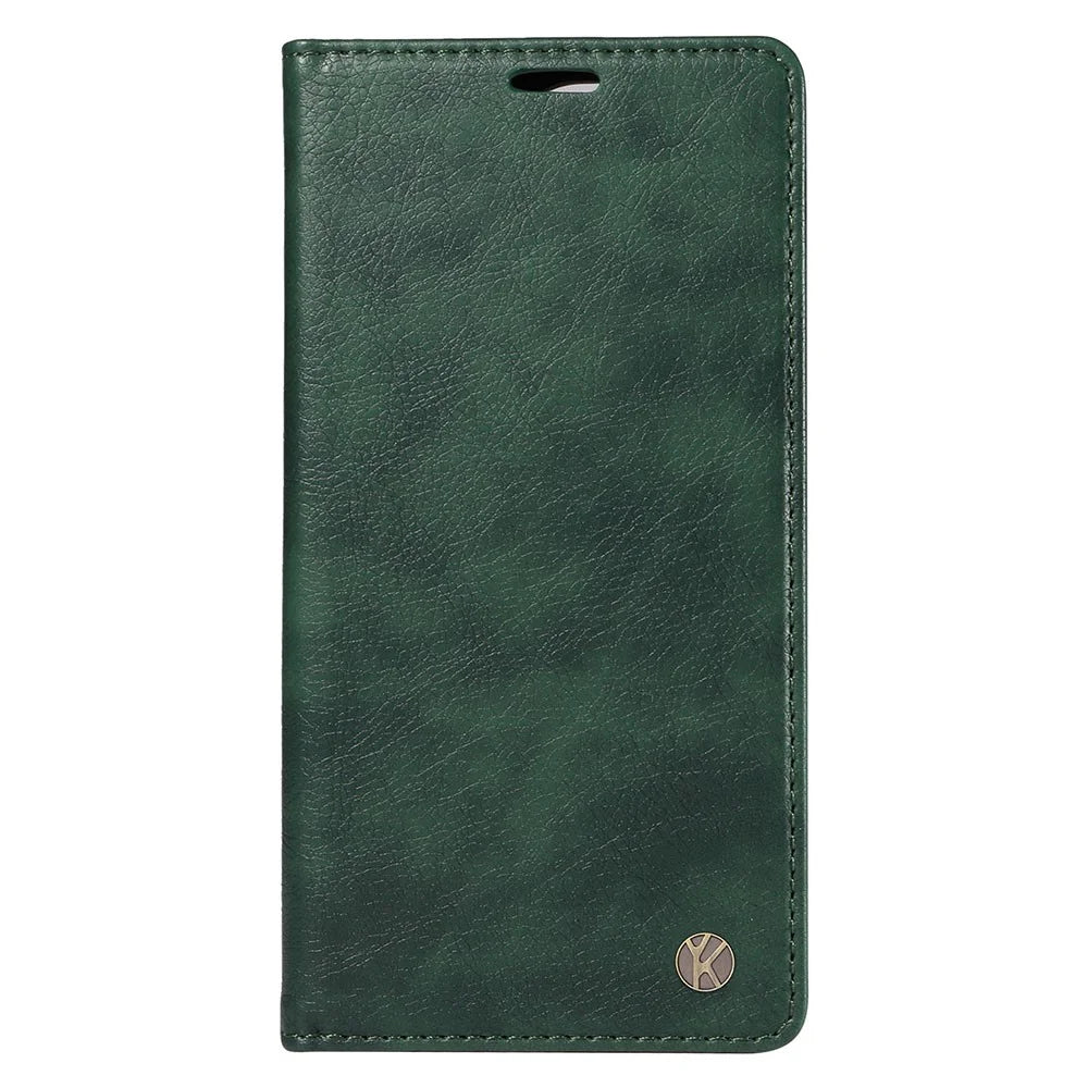 YIKATU YK-006 For iPhone 16 Wallet Case Scratch-Proof Leather Phone Cover - Green - 6