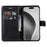 For iPhone 16 Pro Max Case Solid Color Leather Mobile Cover Wallet Stand with Strap - Black - 2