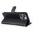 For iPhone 16 Pro Max Case Solid Color Leather Mobile Cover Wallet Stand with Strap - Black - 3