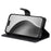 For iPhone 16 Pro Max Case Solid Color Leather Mobile Cover Wallet Stand with Strap - Black - 4