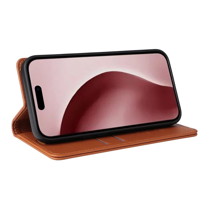 YIKATU YK-001 For iPhone 16 Pro Protective Case PU Leather Stand Wallet Phone Cover - Brown - 4