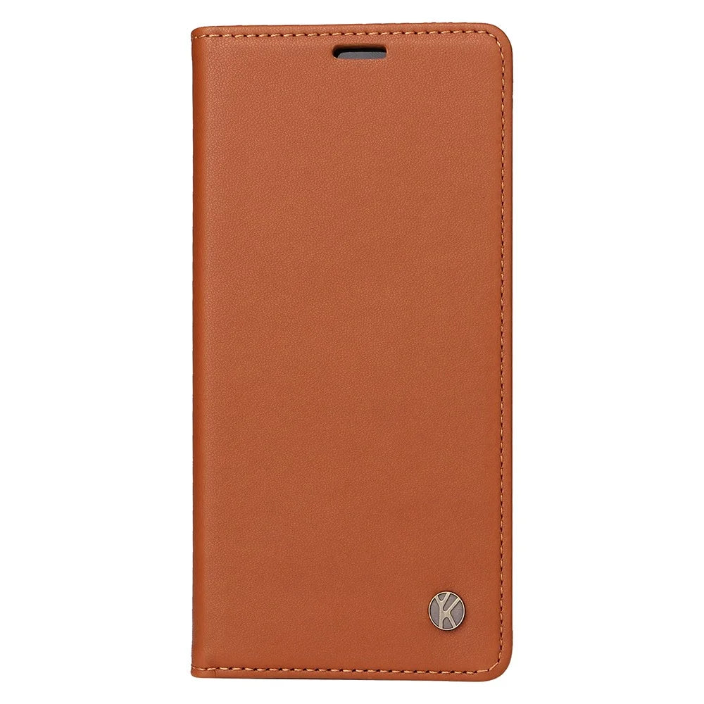 YIKATU YK-001 For iPhone 16 Pro Protective Case PU Leather Stand Wallet Phone Cover - Brown - 6