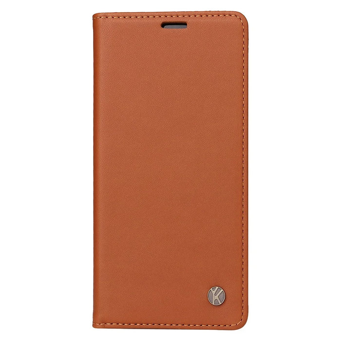 YIKATU YK-001 For iPhone 16 Pro Protective Case PU Leather Stand Wallet Phone Cover - Brown - 6