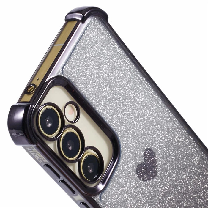 For Samsung Galaxy A54 5G Phone Case Heart Pattern TPU Glitter Drop-Proof Cover - Black - 6