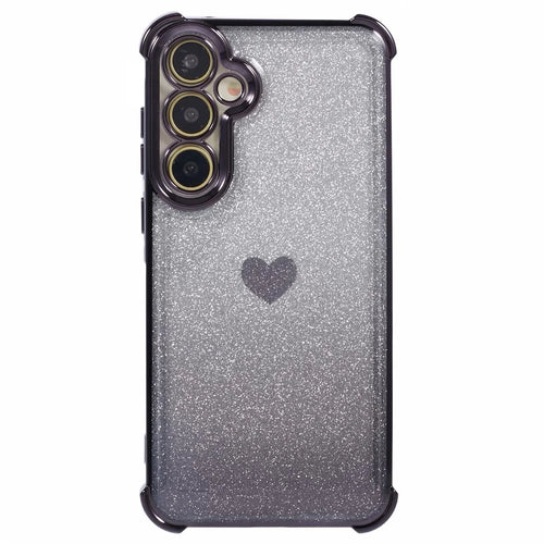 For Samsung Galaxy S24 TPU Cover Electroplating Glitter Drop Protection Cell Phone Case - Black - 1