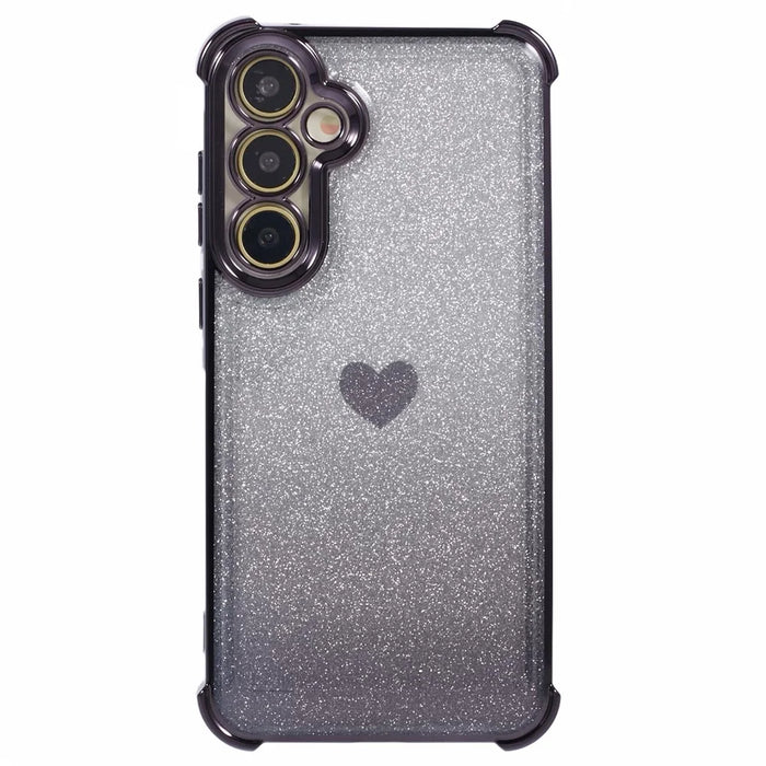 For Samsung Galaxy S24 TPU Cover Electroplating Glitter Drop Protection Cell Phone Case - Black - 1