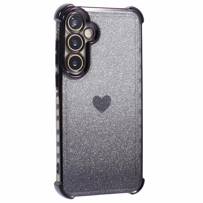 For Samsung Galaxy S24 TPU Cover Electroplating Glitter Drop Protection Cell Phone Case - Black - 3