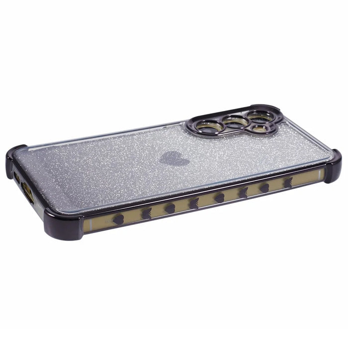 For Samsung Galaxy S24 TPU Cover Electroplating Glitter Drop Protection Cell Phone Case - Black - 5