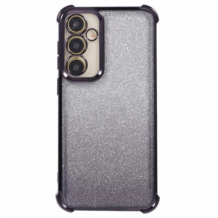For Samsung Galaxy A54 5G Case Glitter TPU Phone Cover with Heart Pattern Side Edge - Black - 2