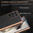 AZNS For Samsung Galaxy S23 Ultra Case Electroplated Crocodile Texture Leather+TPU Phone Cover - Black - 7