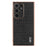 AZNS For Samsung Galaxy S24 Ultra Case Crocodile Texture Leather+TPU Electroplating Phone Shell - Black - 2