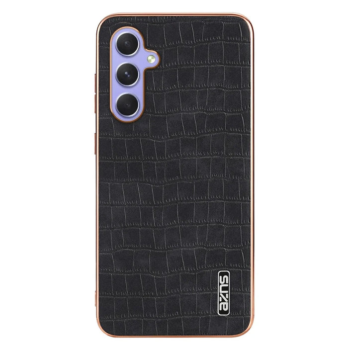 AZNS For Samsung Galaxy A54 5G Slim Case Electroplating Crocodile Texture PU+TPU Phone Shell - Black - 2