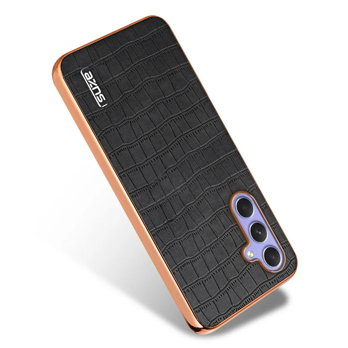 AZNS For Samsung Galaxy A55 5G Case Shockproof Crocodile Texture PU+TPU Phone Cover - Black - 3