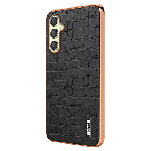 AZNS For Samsung Galaxy A14 5G / 4G Case Crocodile Texture Leather+TPU Anti-Drop Phone Cover - Black - 1
