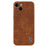 AZNS For iPhone 14 Case Crocodile Texture PU+TPU Electroplating Anti-Fall Phone Cover - Brown - 3