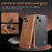 AZNS For iPhone 14 Case Crocodile Texture PU+TPU Electroplating Anti-Fall Phone Cover - Brown - 4